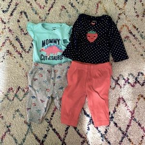 Set of 3 month old infant girl outfits